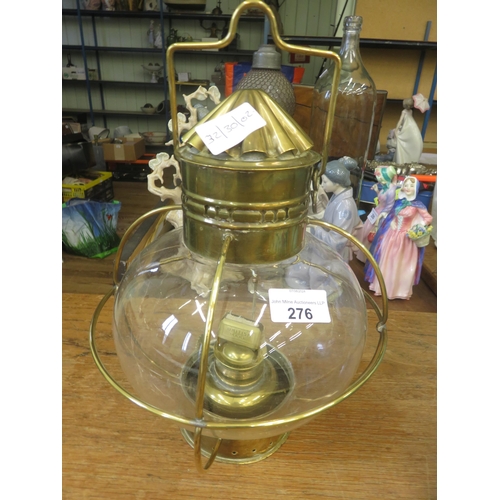 276 - Brass and Glass Lamp