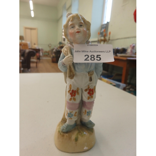 285 - Small Porcelain Figure of a Boy (indistinct makers mark)