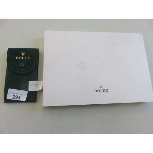 294 - Rolex illustrated Catalogue and Watch Pouch