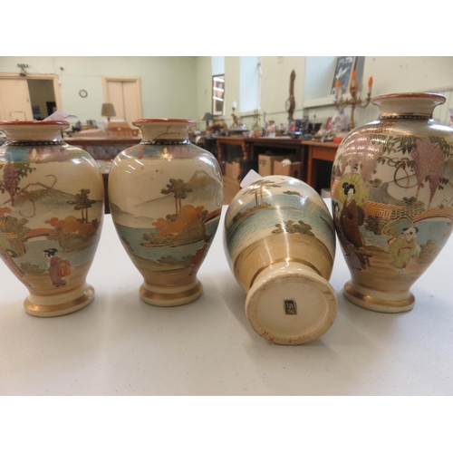 295 - Four Satsuma Stye Vases