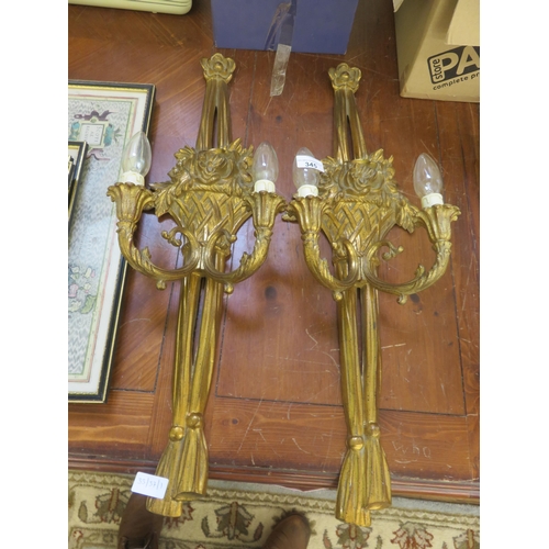 345 - Pair of Modern Gilt Wall Sconces