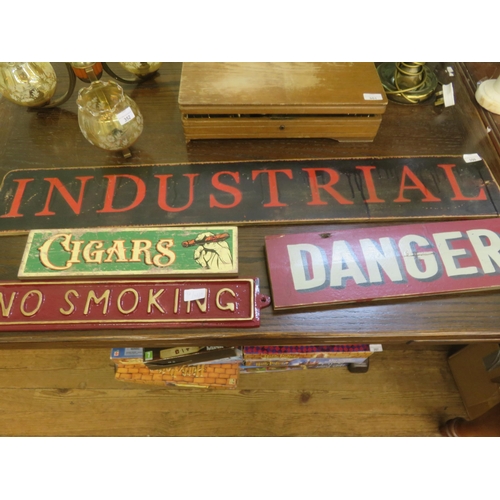 350 - Four Signs, One Metal and Three Wooden