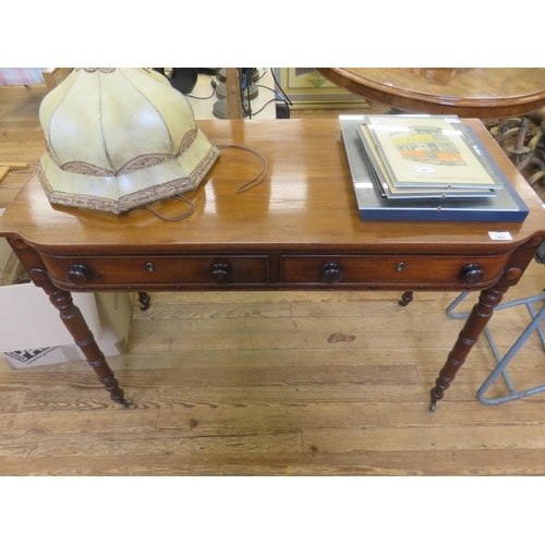 384 - Mahogany Two Drawer 19th Century Side Table