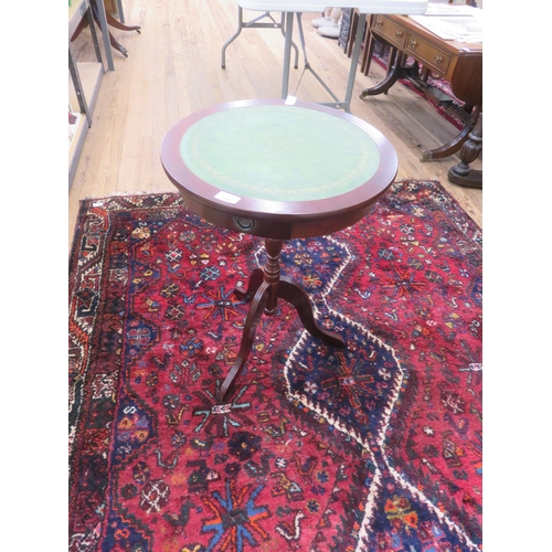 398 - Mahogany Leather Top Circle table