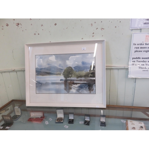 41 - Framed Watercolour Loch and Landscape - Joan Wilson