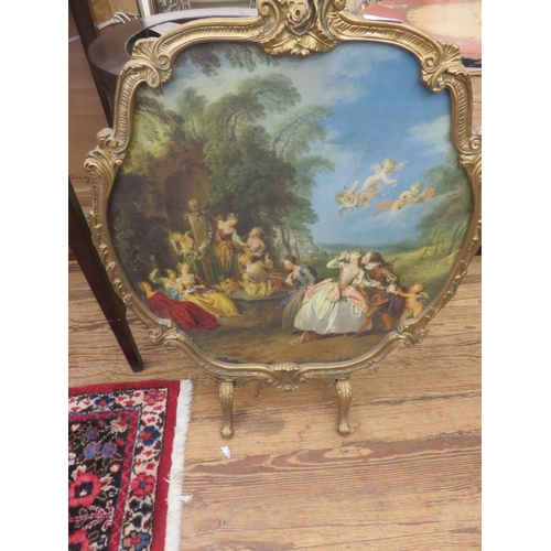 423 - Gilt Framed Pictorial Firescreen