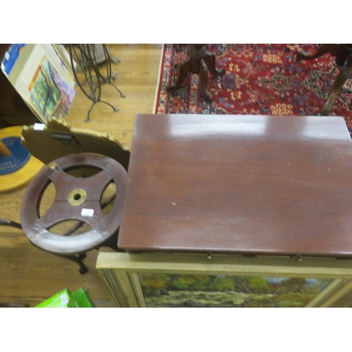 432 - Mahogany Hall Table and Odd Piano Stool Base