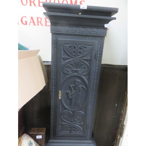 446 - Painted Carved Oak Clock as Pedestal/Shelf