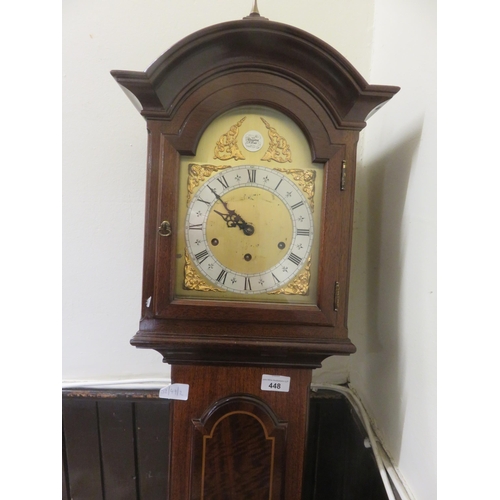 448 - Modern Mahogany Cased Grandmother Clock