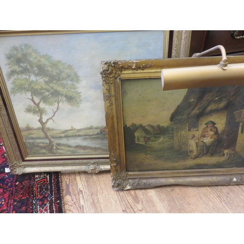 64 - Two Paintings in Gilt Frames, One Signed D.M. morgan