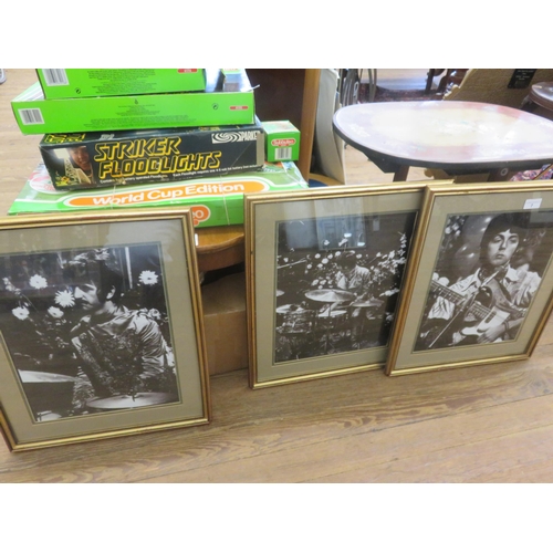 7 - Three Framed Photographs of The Beatles -George Harrison Paul McCartney and Ringo Starr - 1970's Rec... 