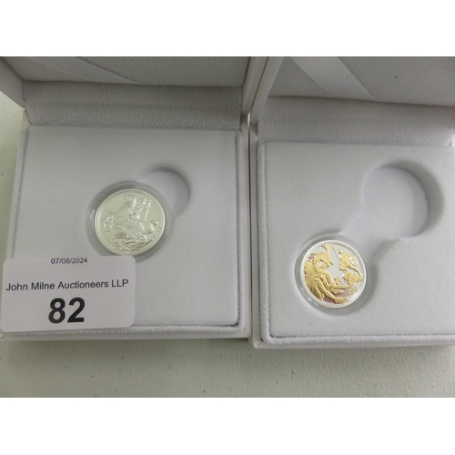 82 - Two Cased Silver Sovereigns 2019 + 2020 complete with certificate