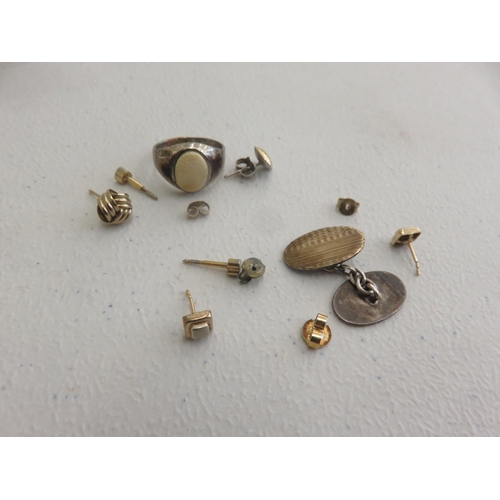 95 - Small Lot - Cufflink, Earrings, Ring