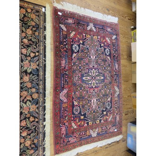 375B - One Medallion Rug on Red Ground 160 x 100