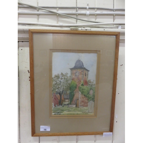 16 - Framed Watercolour - North Berwick - signed J S Richardson 1949