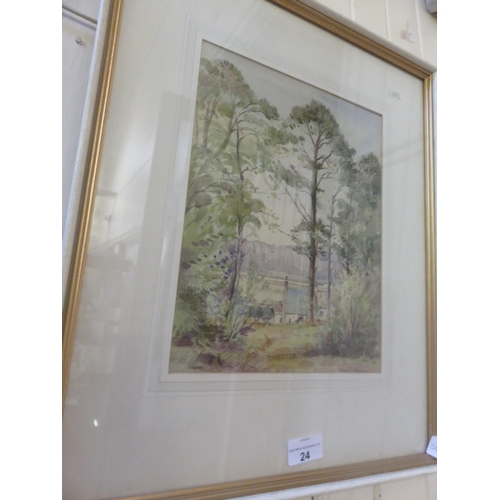 24 - Framed Watercolour - Dinnet - Aylmer E Armstrong