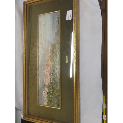 40 - Framed Oil Painting - Italian Coastal Scene - Nina Sansone