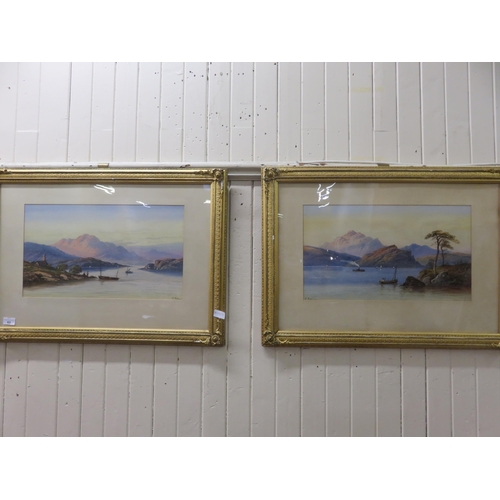 63 - Pair of Framed Watercolours - Extensive Lake and Landscape Scenes - Edwin Earp 1877