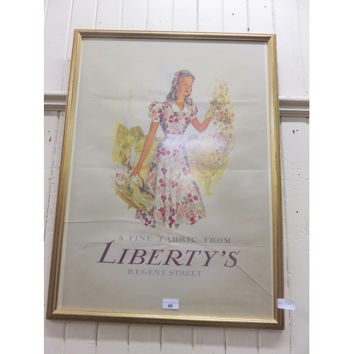 66 - Framed Liberty's Double Sided Display Poster for Libertys of London, Regent Street