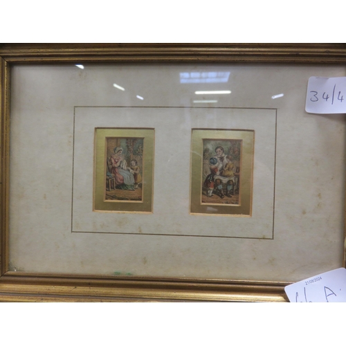 66A - Pair of Victorian Miniature J Mansell Prints 