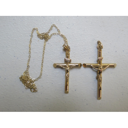 78 - 9ct Gold Crucifix on Chain and A 9ct Gold Crucifix 4.7gms