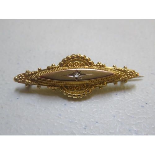 85 - Victorian 9ct Gold and White Stone Brooch