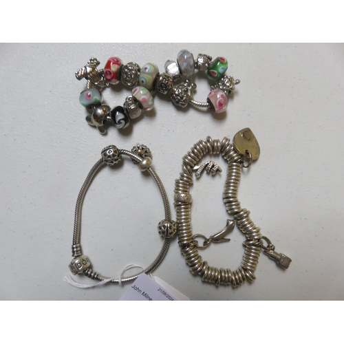 110 - Two Pandora Style Bracelets and One Links of London Bracelet