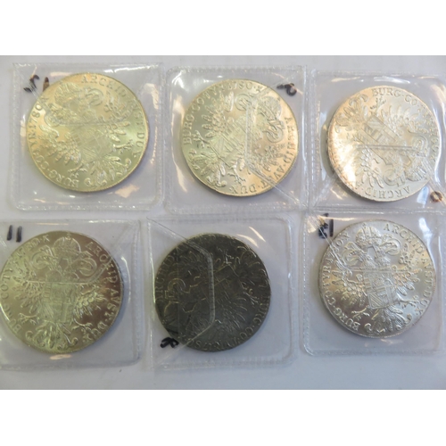 158 - Six Thaler Silver Coins, Weighs 140g. .833 finesse