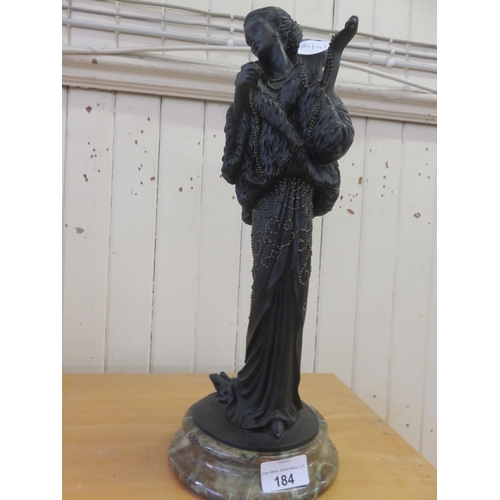 184 - Tall Figure of a Lady on a Marble Base