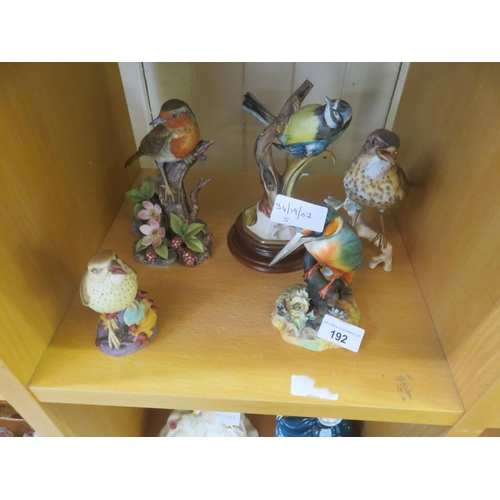 192 - Five Various Ceramic Bird Figures - Royal Worcester, Goebel and Crown Derby