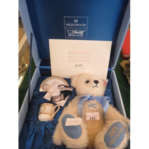 232 - Steiff Wedgewood Bear with Box and Paperwork