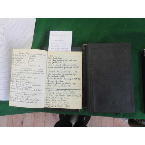 243A - Three Note Books - Diary's of Services.   Played in Various Churches including Gordon & Watson's... 