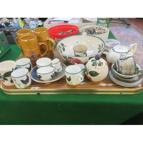 265 - Tray containing Decorative Bowl, Mixed Tea Set and Jugs