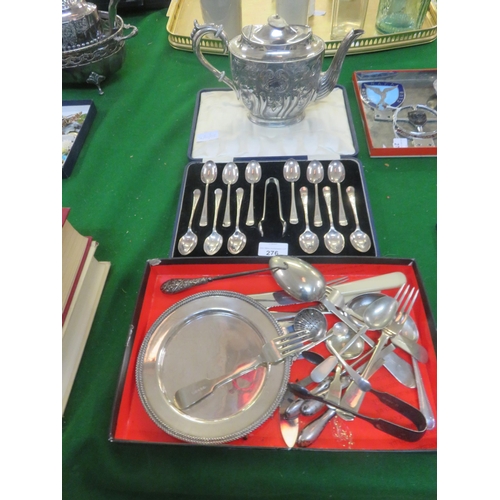 276 - Quantity of Plated Ware, some Silver