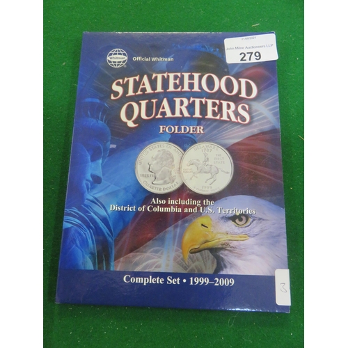 279 - Statehood` Quarters Folder, 56 Cupro-Nickel Coin Set