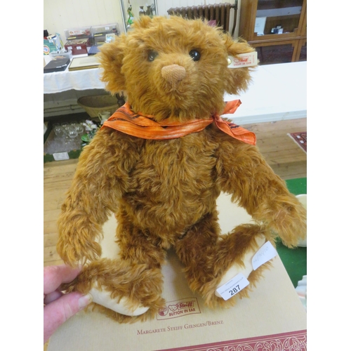 287 - Steiff' 'Teddybear Raffles Red Brown 43'