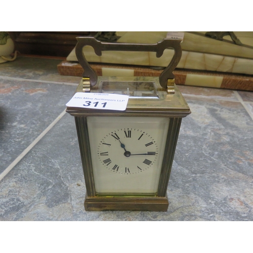 311 - Small Brass and Glass Carriage Clock