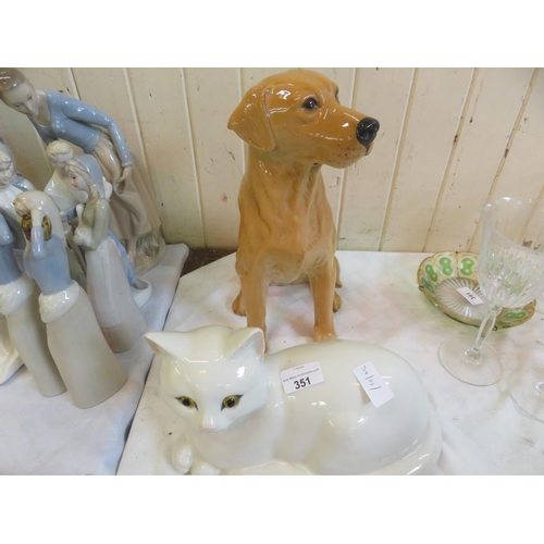 351 - Royal Doulton Dog and a Staffordshire Cat