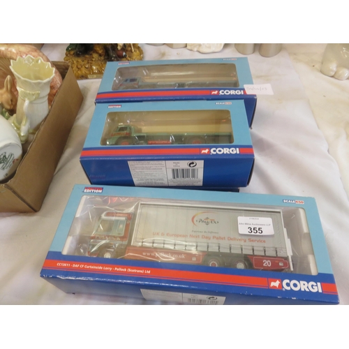 355 - Five Boxed Corgi Pollock Articulated Lorries