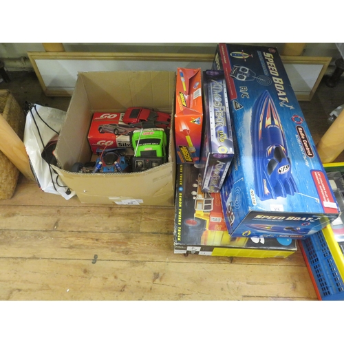 375 - Scalextric Set, Speed Boat, Remote Controlled Cars, etc