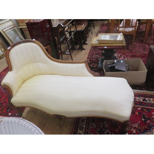 421 - Late Victorian/Edwardian Mahogany Framed Chaise Longue