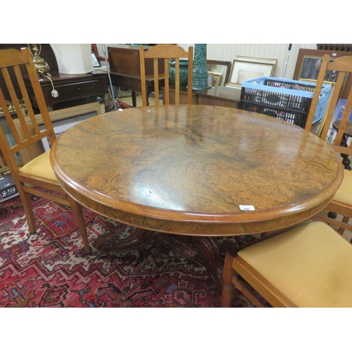 427 - Victorian Circle Walnut Pedestal Breakfast Table