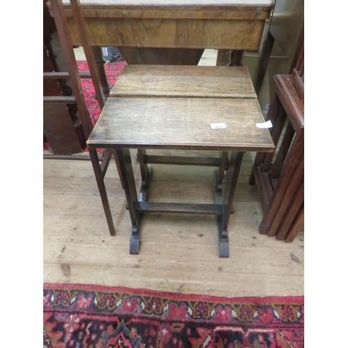 435 - Pair of Antique Oak Organ Stools