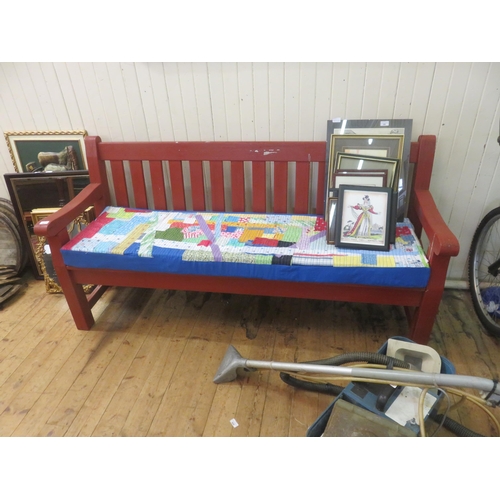 461 - Wooden Garden Bench with Cushions