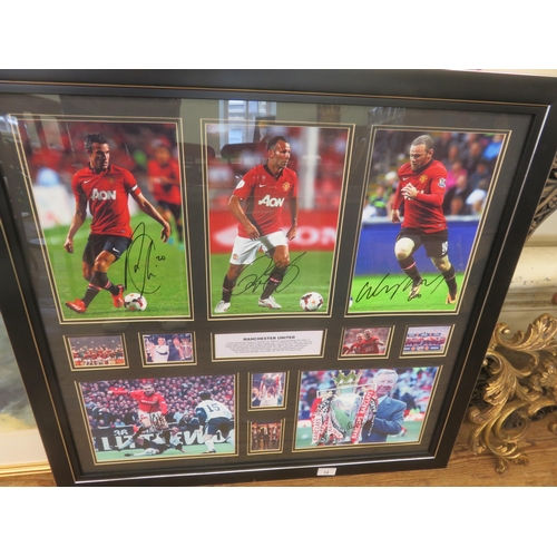 14 - Framed and Signed Manchester United Collage Picture