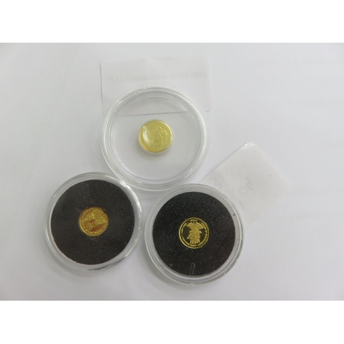 141 - 1 x 1g Gold Mini Coin and 2 x 0.5g - 22ct gold