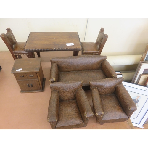 147 - Quantity of Leather Dolls House Furniture