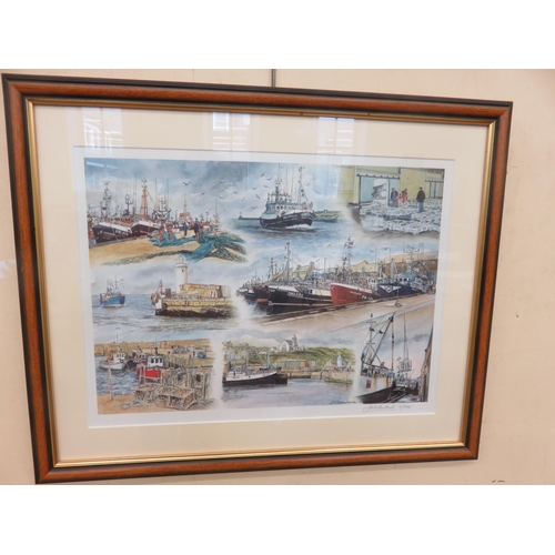 16 - Pair of Framed Limited Edition Prints - Aberdeen and Shire Harbour Scenes - J. Sutherland