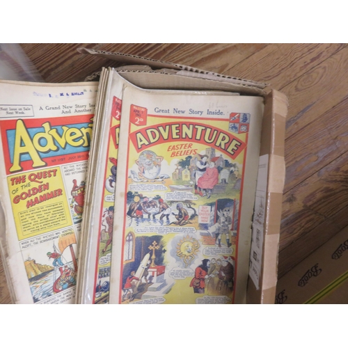 163 - Box of Approximately 91 Adventure Comics 1940's/50's