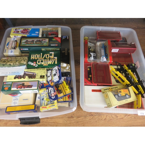 174 - Two Boxes of Corgi, Model of Yesteryear and Matchbox Cars